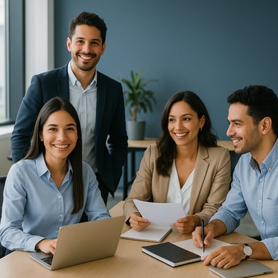 fotografa de personas latinas en ambientes corporativos trabajando en una oficina frescos y modernos ropa semiformal proyeccuin profesional sin riguidez tono de luz natural fondos limpiosy colores coherentes como azules oscuros evitar imagen de stck-1 fotografa de personas latinas en ambientes corporativos trabajando en una oficina frescos y modernos ropa semiformal proyeccuin profesional sin riguidez tono de luz natural fondos limpiosy colores coherentes como azules oscuros evitar imagen de stck-1